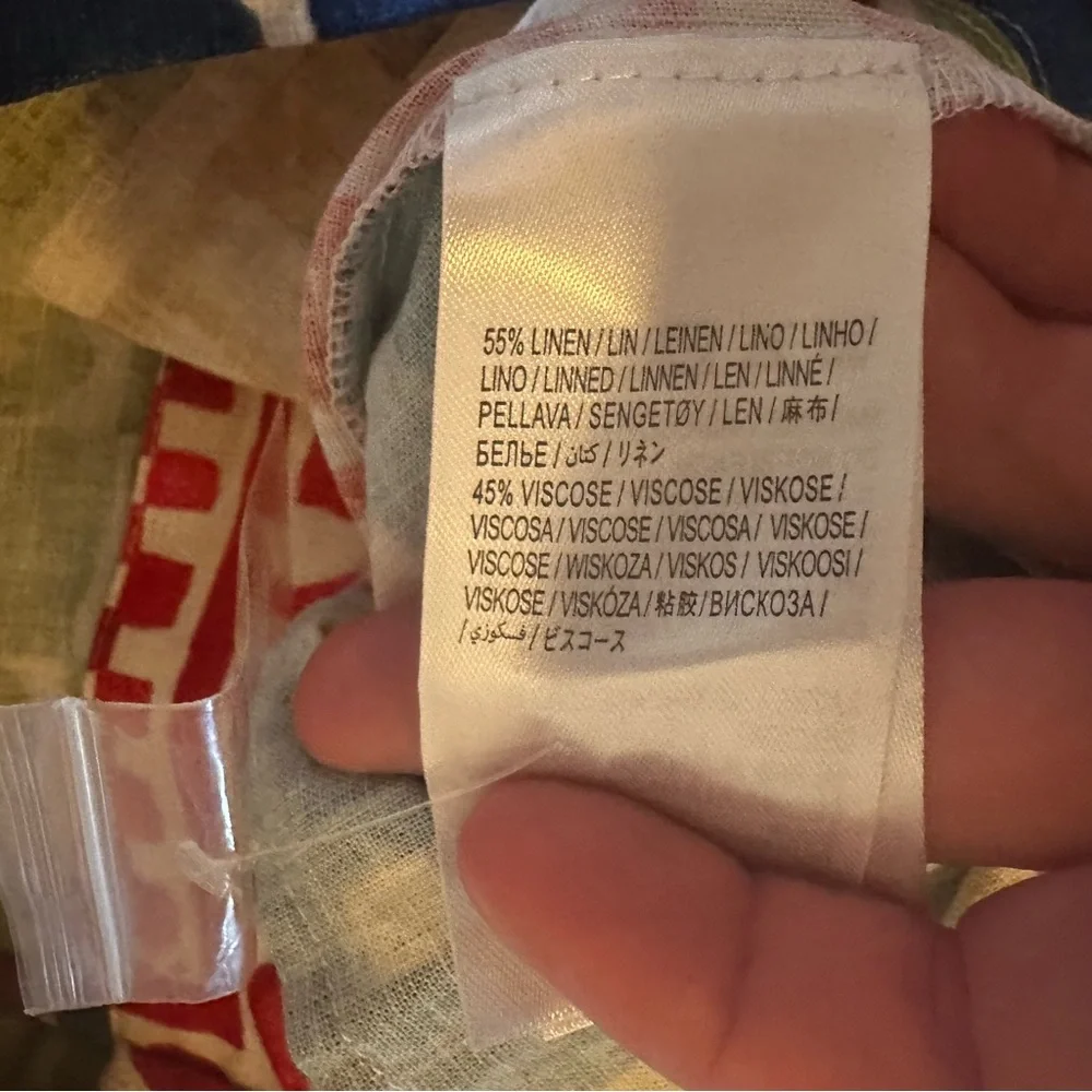 FARM Rio Multicolor Patchwork Wide-Leg Pants - Green, Blue, Red, Yellow - Picture 12 of 12